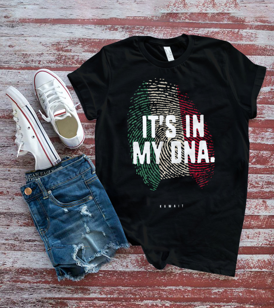 IT'S IN MY DNA Kuwait Flag Kuwaiti Fingerprint T-Shirt