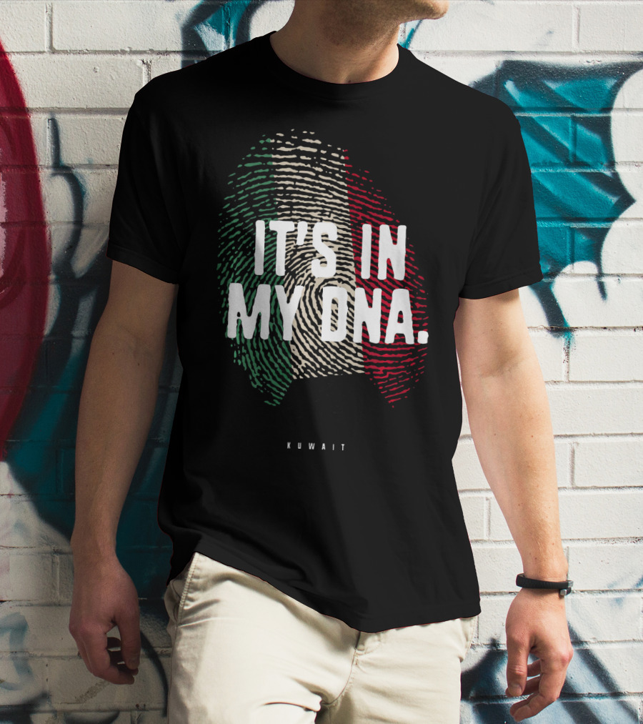 IT'S IN MY DNA Kuwait Flag Kuwaiti Fingerprint T-Shirt
