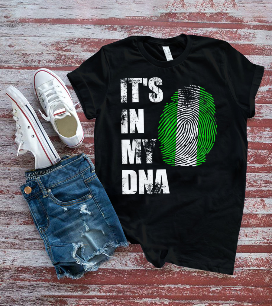 It's IN My Dna Nigerian Flag Fingerprint T-Shirt