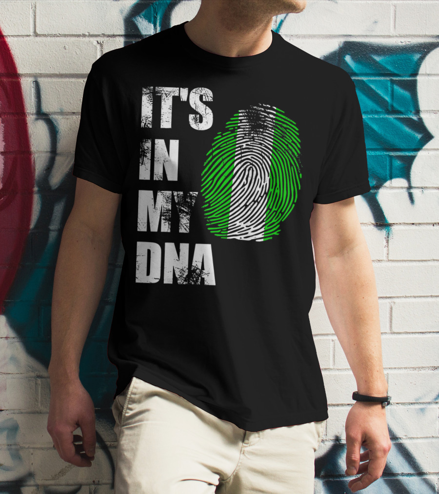 It's IN My Dna Nigerian Flag Fingerprint T-Shirt