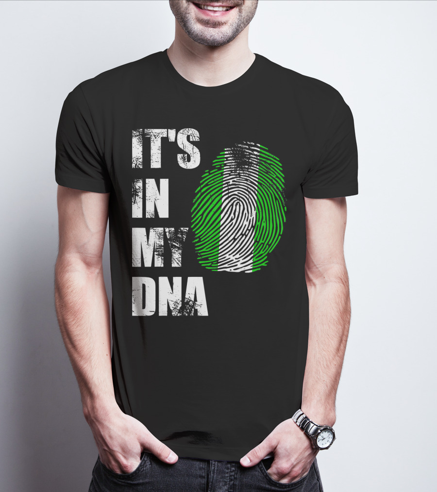It's IN My Dna Nigerian Flag Fingerprint T-Shirt