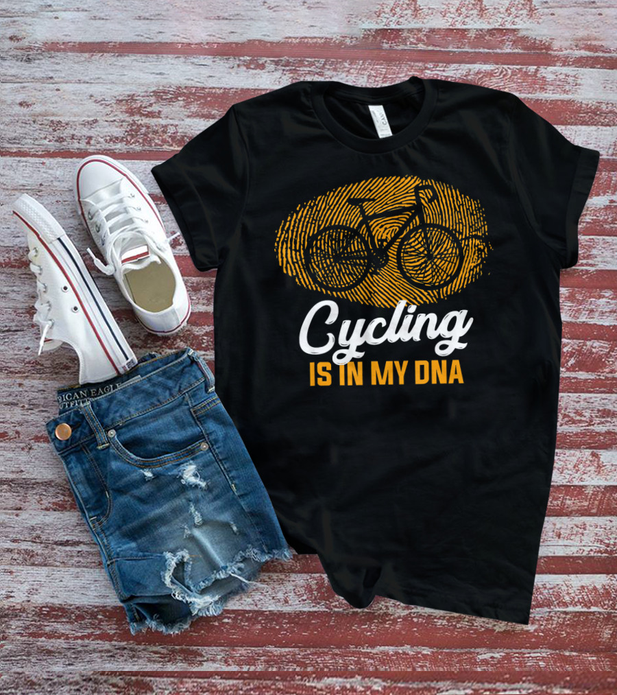 Cycling Is In My DNA Fingerprint Bicycle T-Shirt
