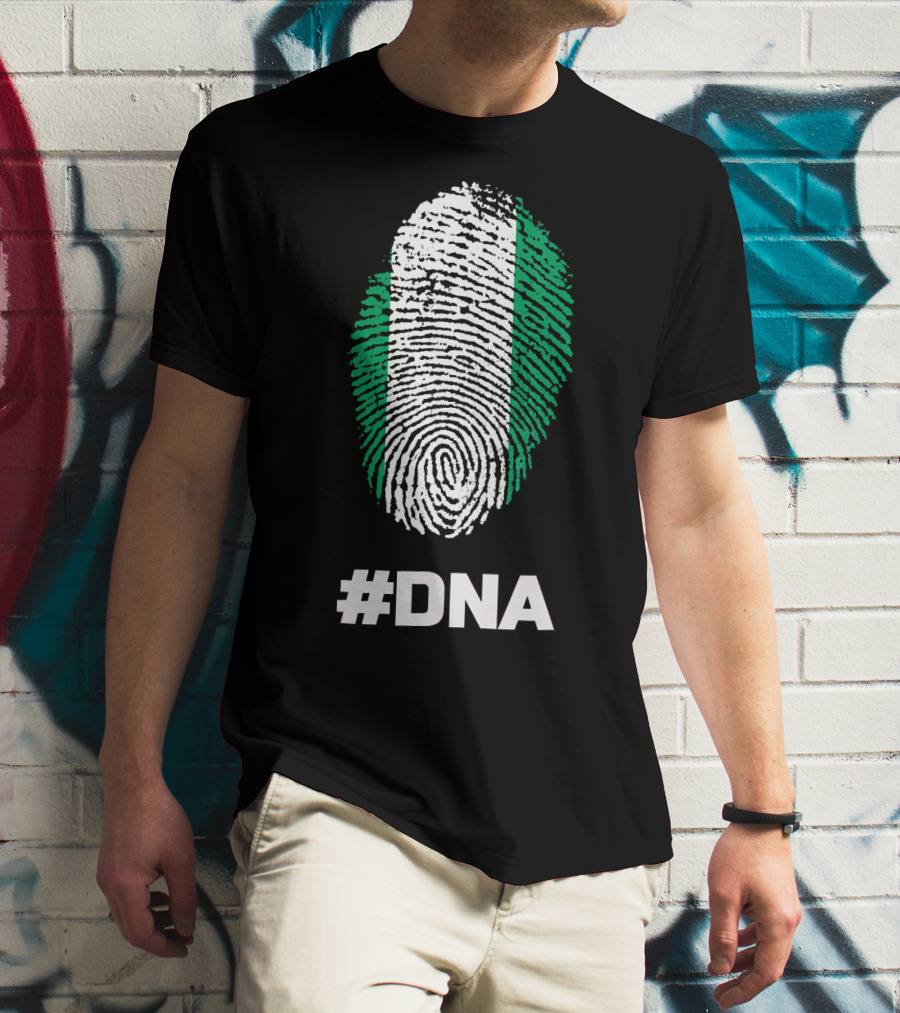 DNA Nigeria Black History Holiday Fingerprint T-Shirt