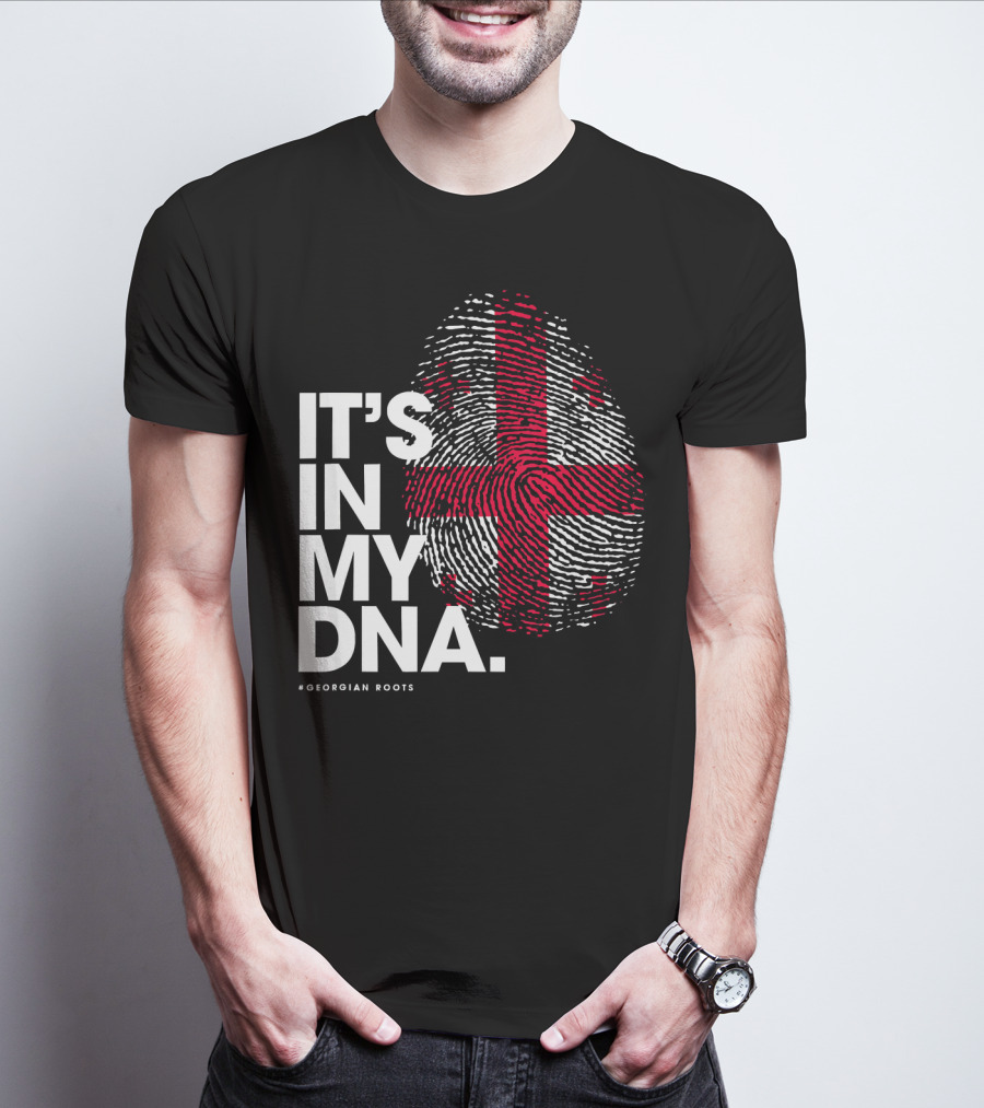 IT'S IN MY DNA Georgia Flag Georgian Roots T-Shirt