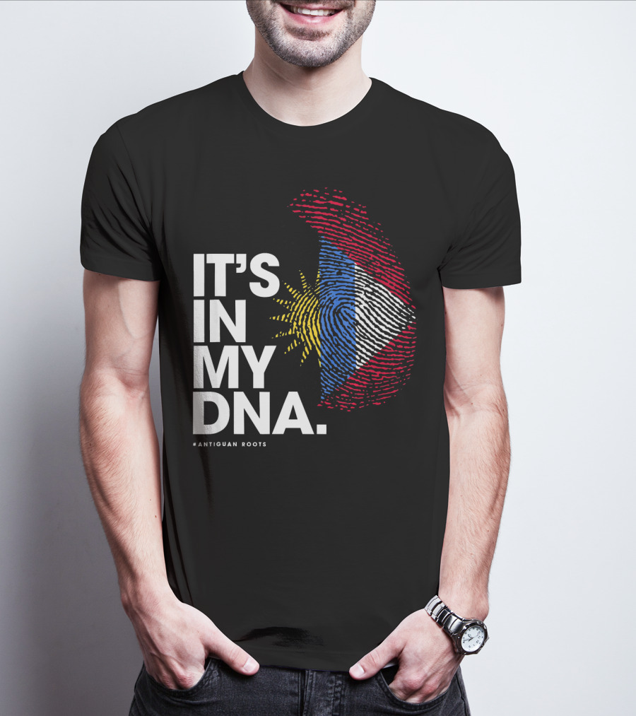IT'S IN MY DNA Antigua And Barbuda Flag Antiguan Roots T-Shirt