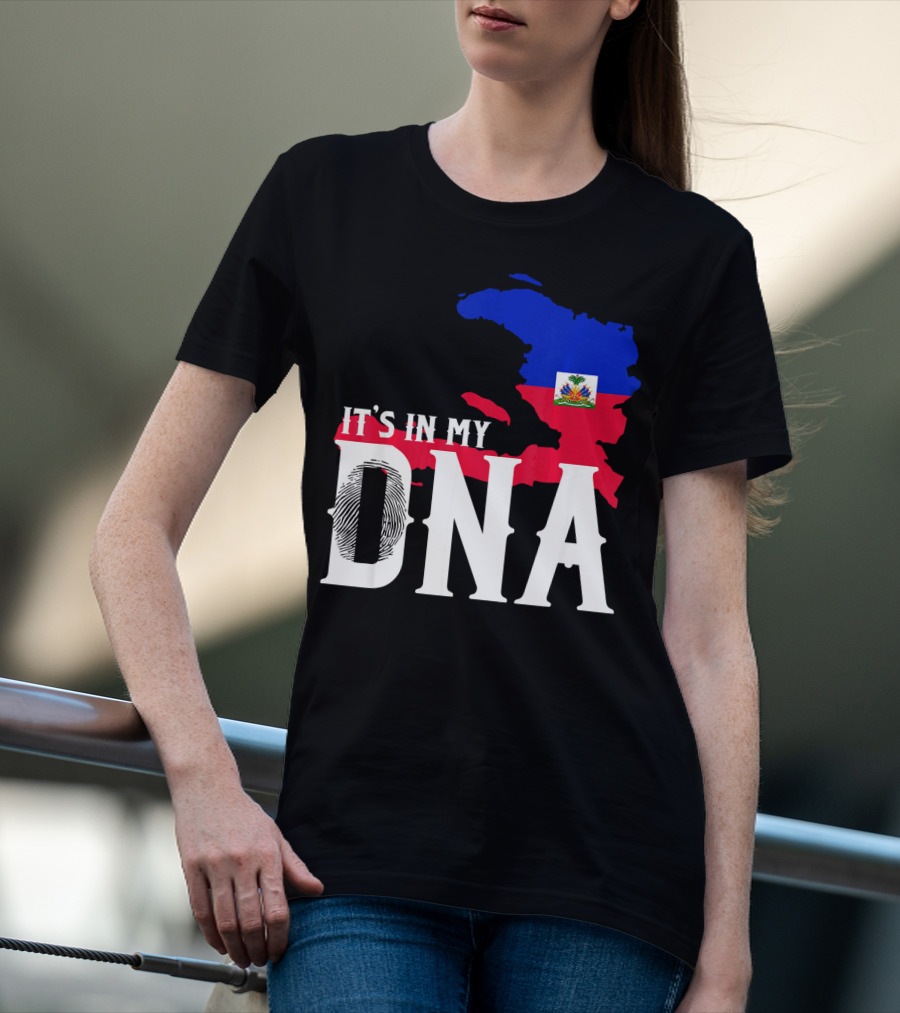 It's In My DNA Fingerprint Prideful Haiti Flag Map T-Shirt