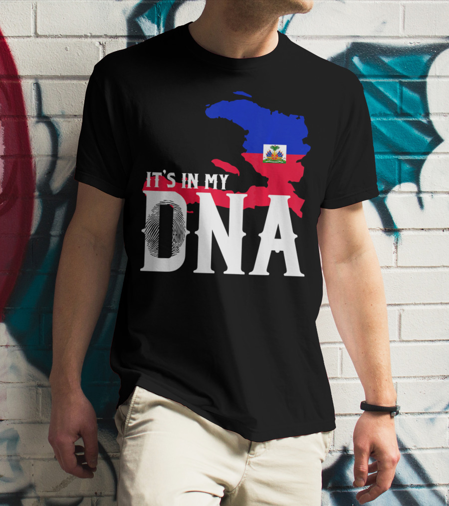 It's In My DNA Fingerprint Prideful Haiti Flag Map T-Shirt