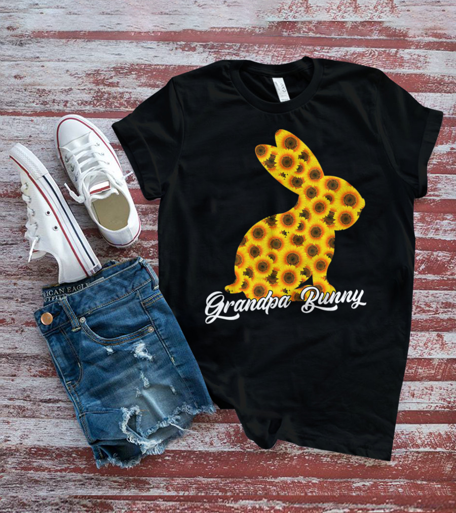 Grandpa Bunny Sunflower Floral T-Shirt