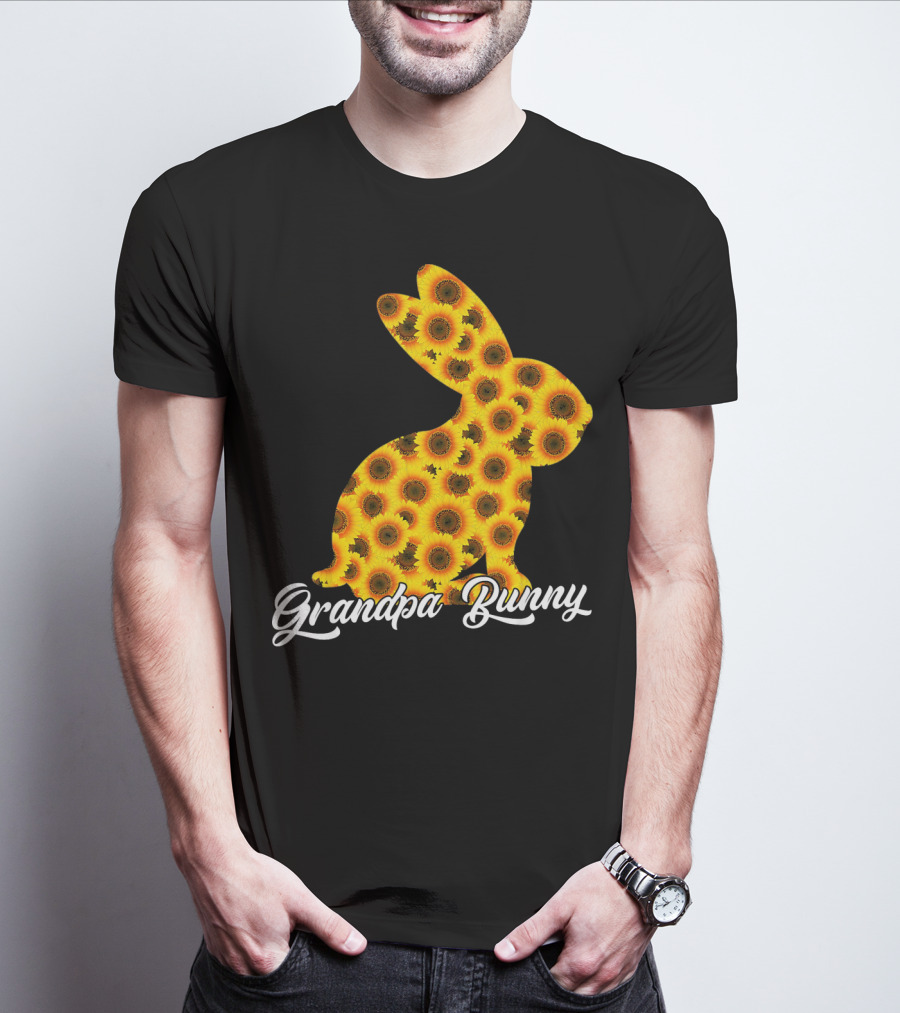 Grandpa Bunny Sunflower Floral T-Shirt