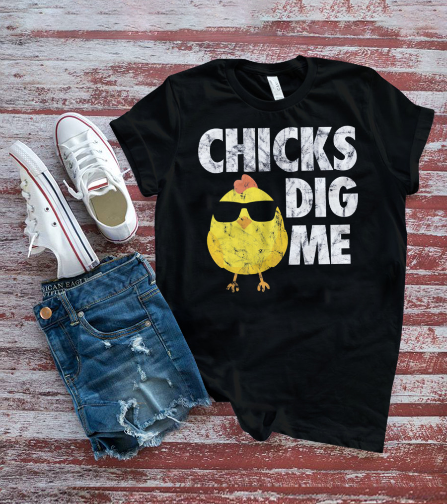 Kids Cute Easter Chicks Dig Me Sunglasses Chicken T-Shirt