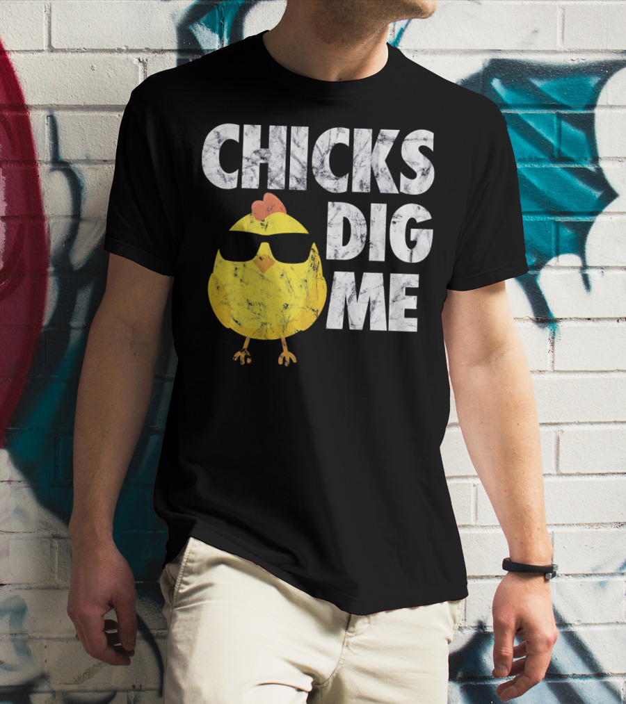 Kids Cute Easter Chicks Dig Me Sunglasses Chicken T-Shirt