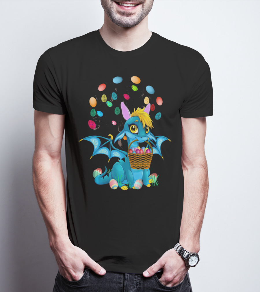 Dragon Bunny With Colorful Easter Egg Basket T-Shirt