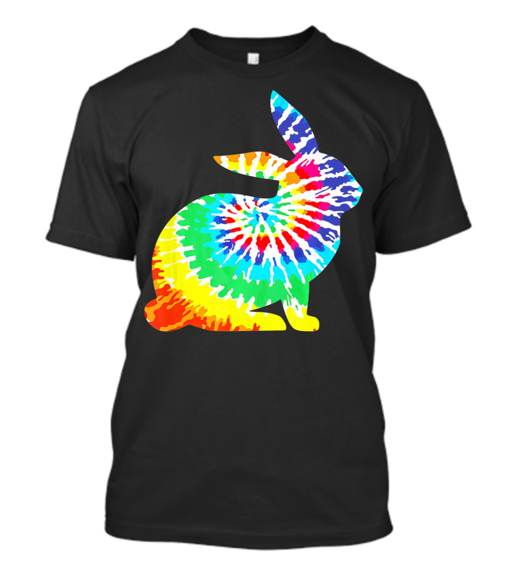 Tie Dye Rabbit Colorful Spiral Tie Dyed T-Shirt