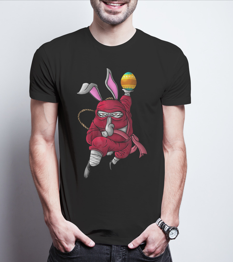Easter Bunny Ninja With Cute Little Egg T-Shirt
