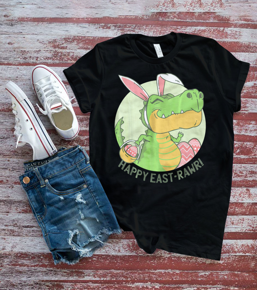 Happy East-RAWR Dinosaur Bunny T-Shirt