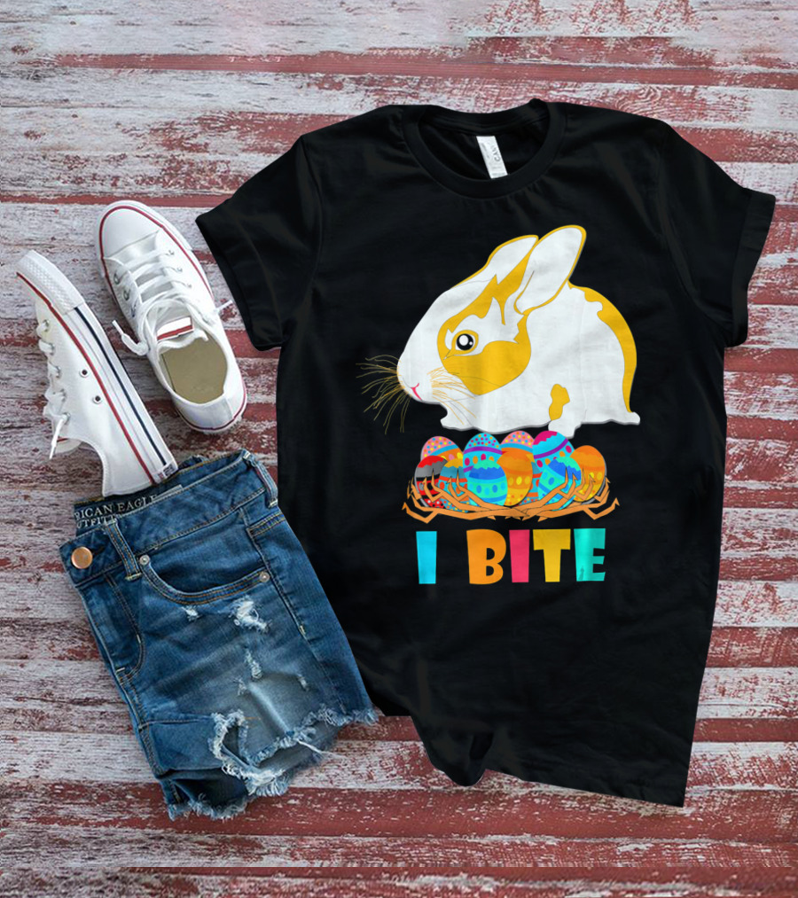 I Bite Cute Easter Bunny Eggs T-Shirt