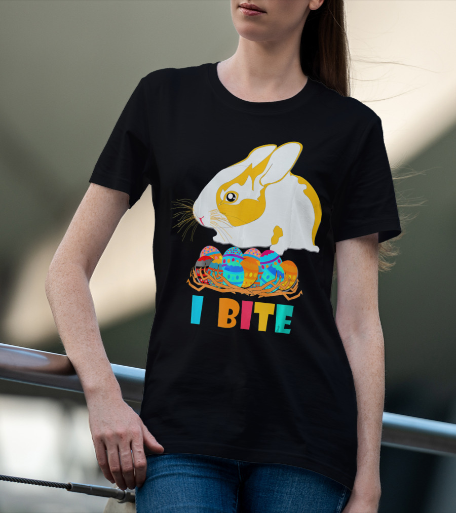 I Bite Cute Easter Bunny Eggs T-Shirt