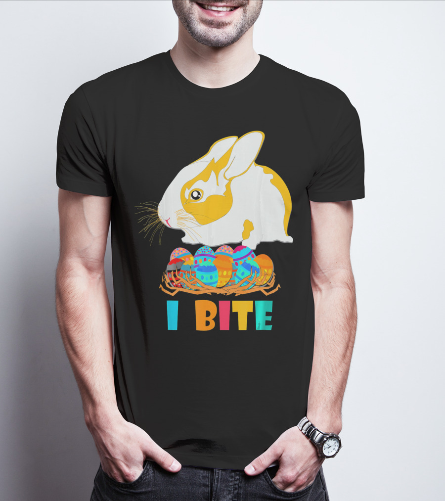 I Bite Cute Easter Bunny Eggs T-Shirt