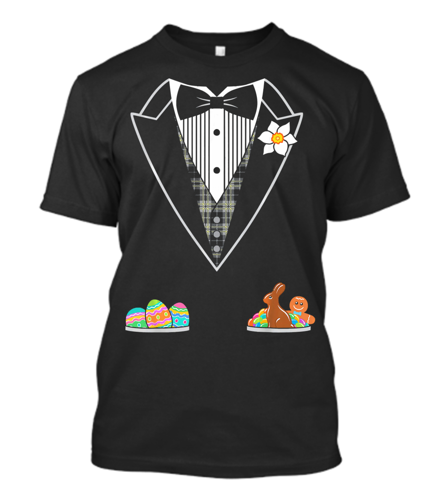 Easter Tuxedo With Eggs Chocolate Bunny And Gingerbread T-Shirt