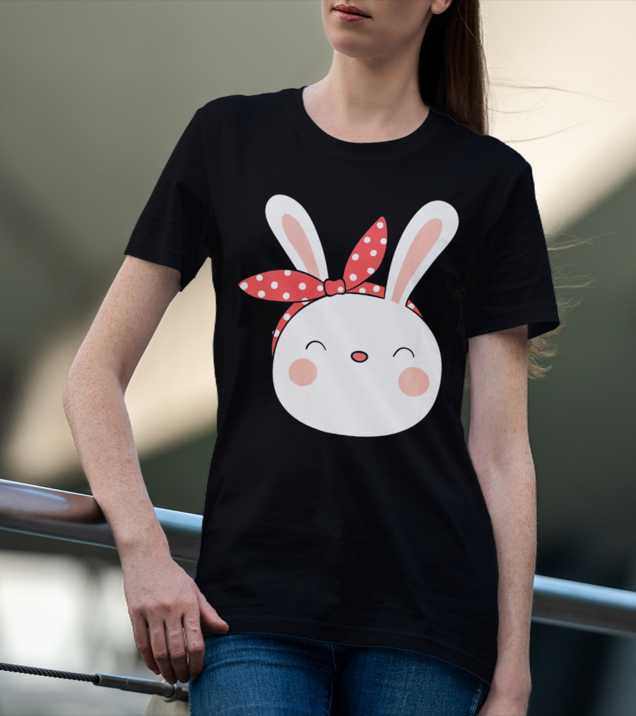 Easter Bunny With Polka Dot Headband T-Shirt
