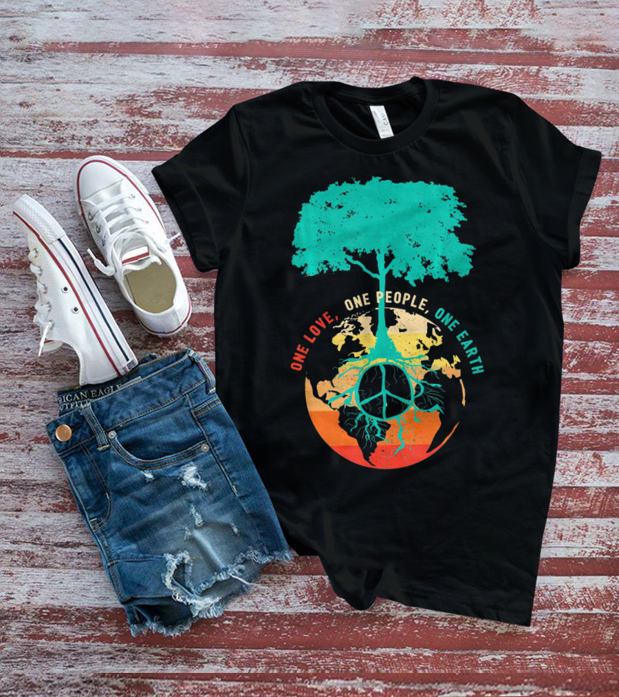 One Love One People One Earth Peace Tree T-Shirt