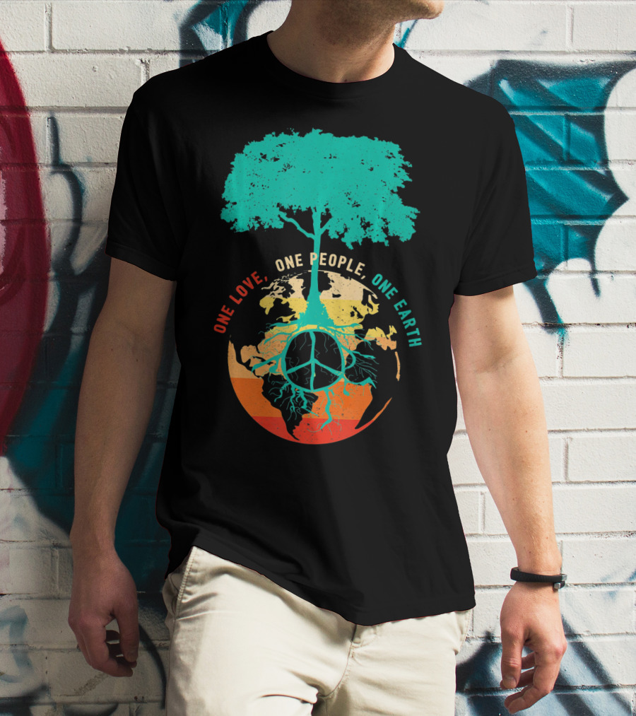 One Love One People One Earth Peace Tree T-Shirt