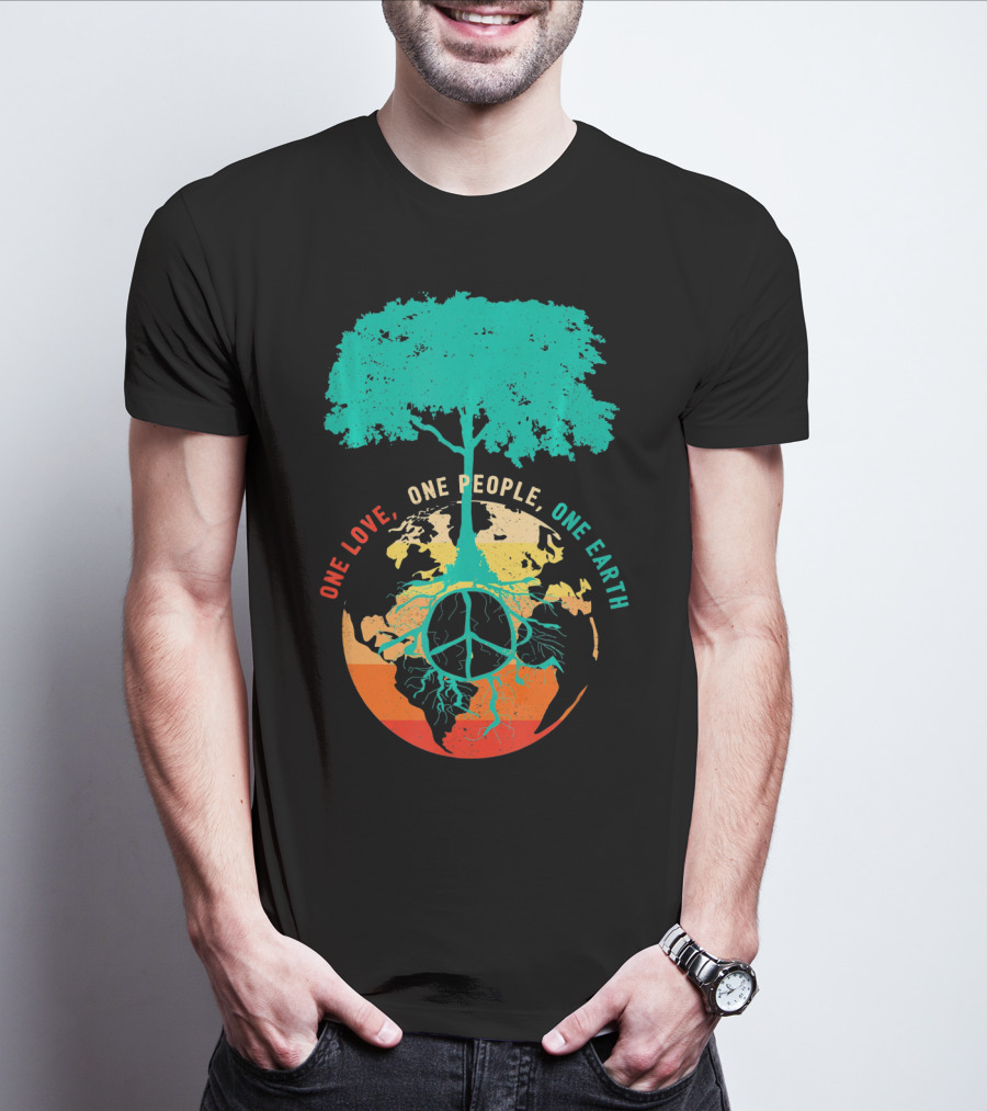 One Love One People One Earth Peace Tree T-Shirt