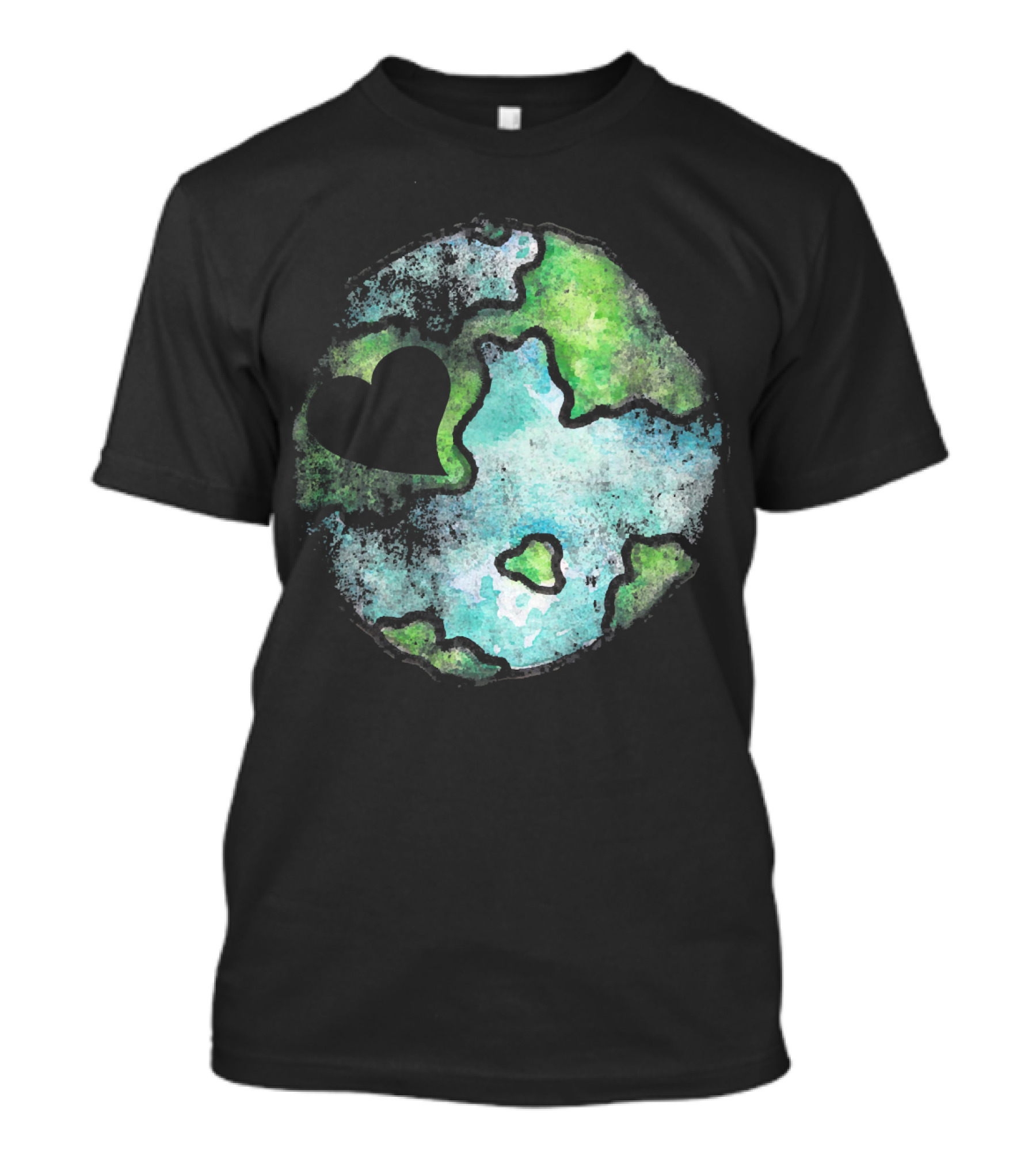 Earth Day Love Heart Vintage Artistic Planet T-Shirt