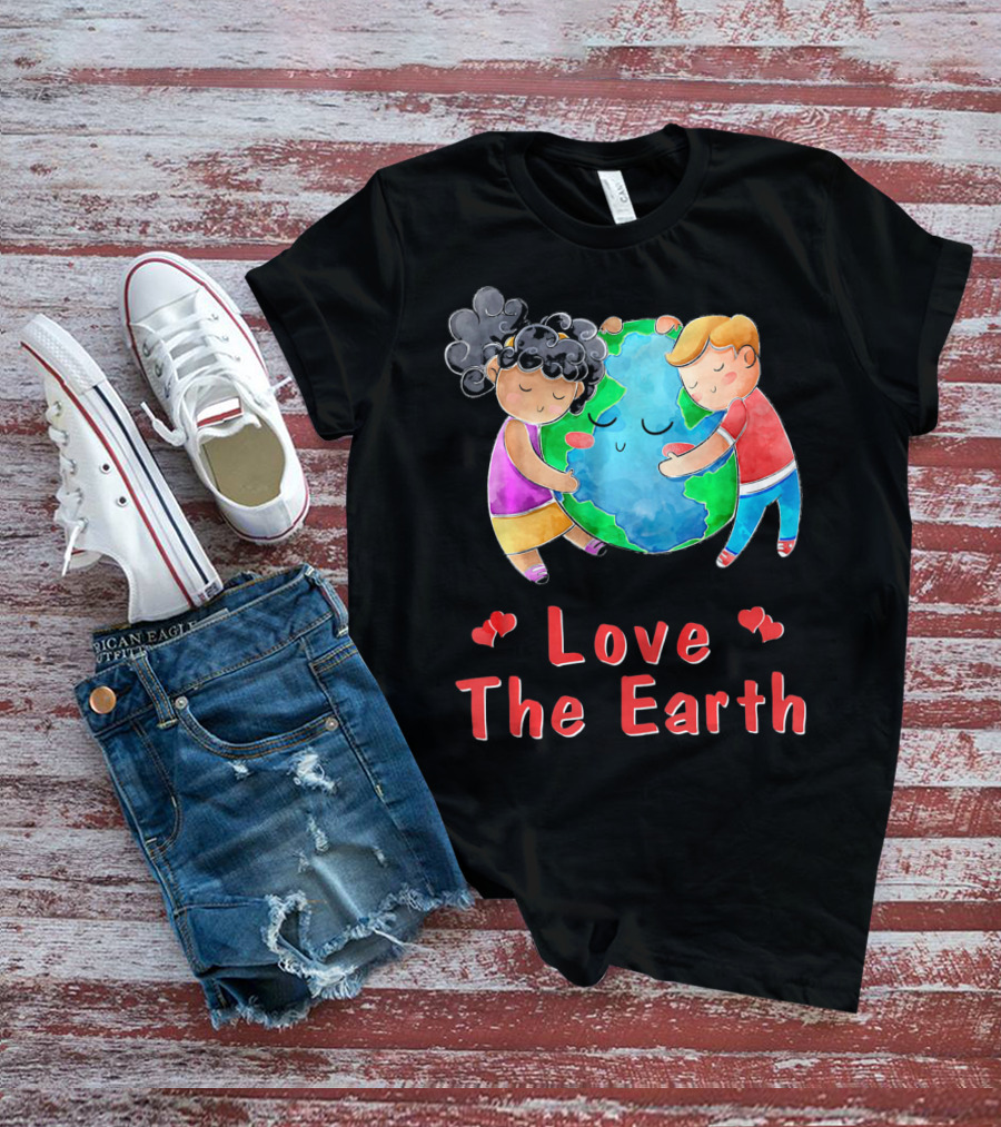 Love The Earth Children Hugging Globe T-Shirt