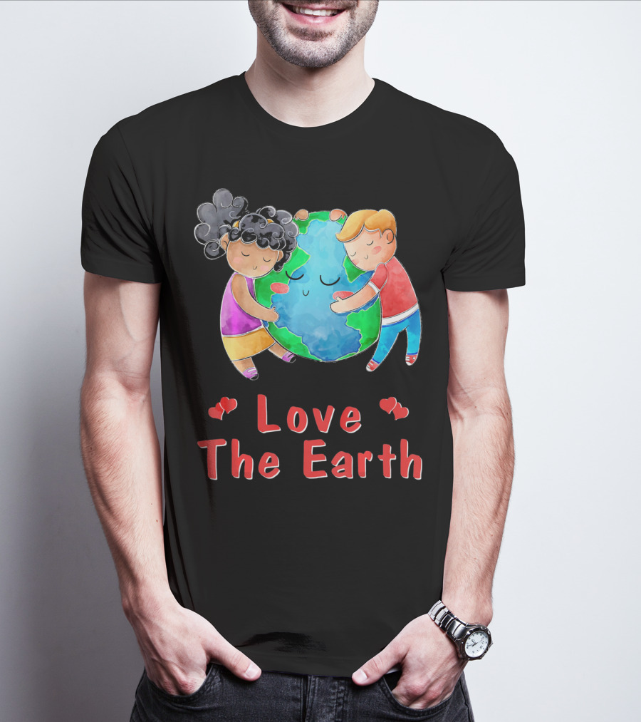 Love The Earth Children Hugging Globe T-Shirt