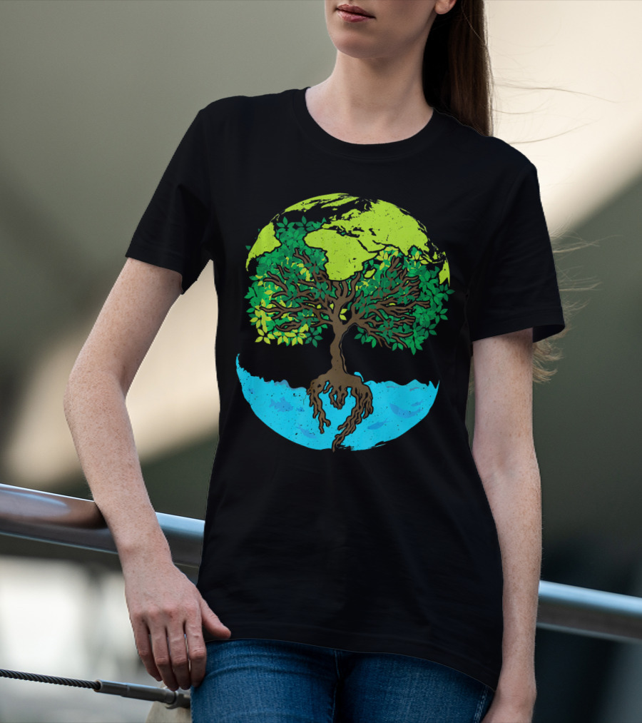 World Environment Earth Day Save The Tree Planet Nature Conservation T-Shirt