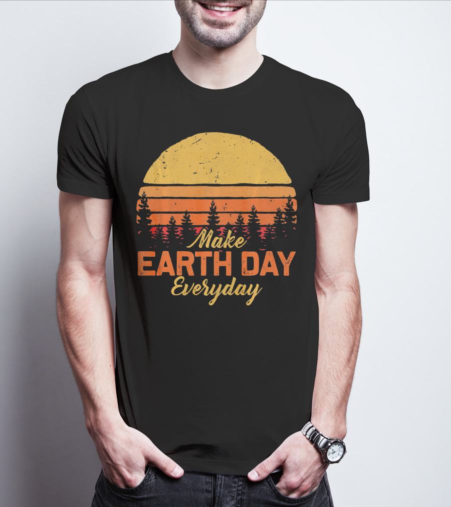 Make Earth Day Everyday Sunset Forest T-Shirt