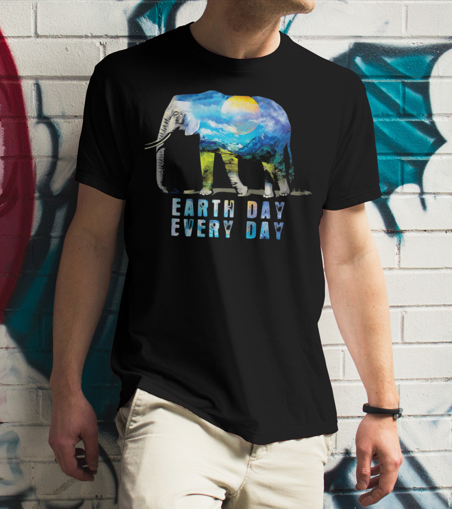 Elephant Earth Day Every Day Nature Scene T-Shirt