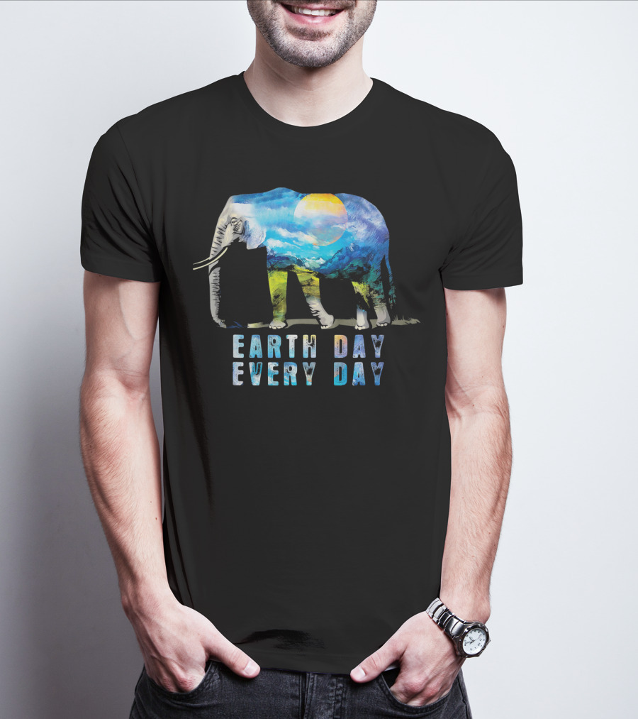 Elephant Earth Day Every Day Nature Scene T-Shirt
