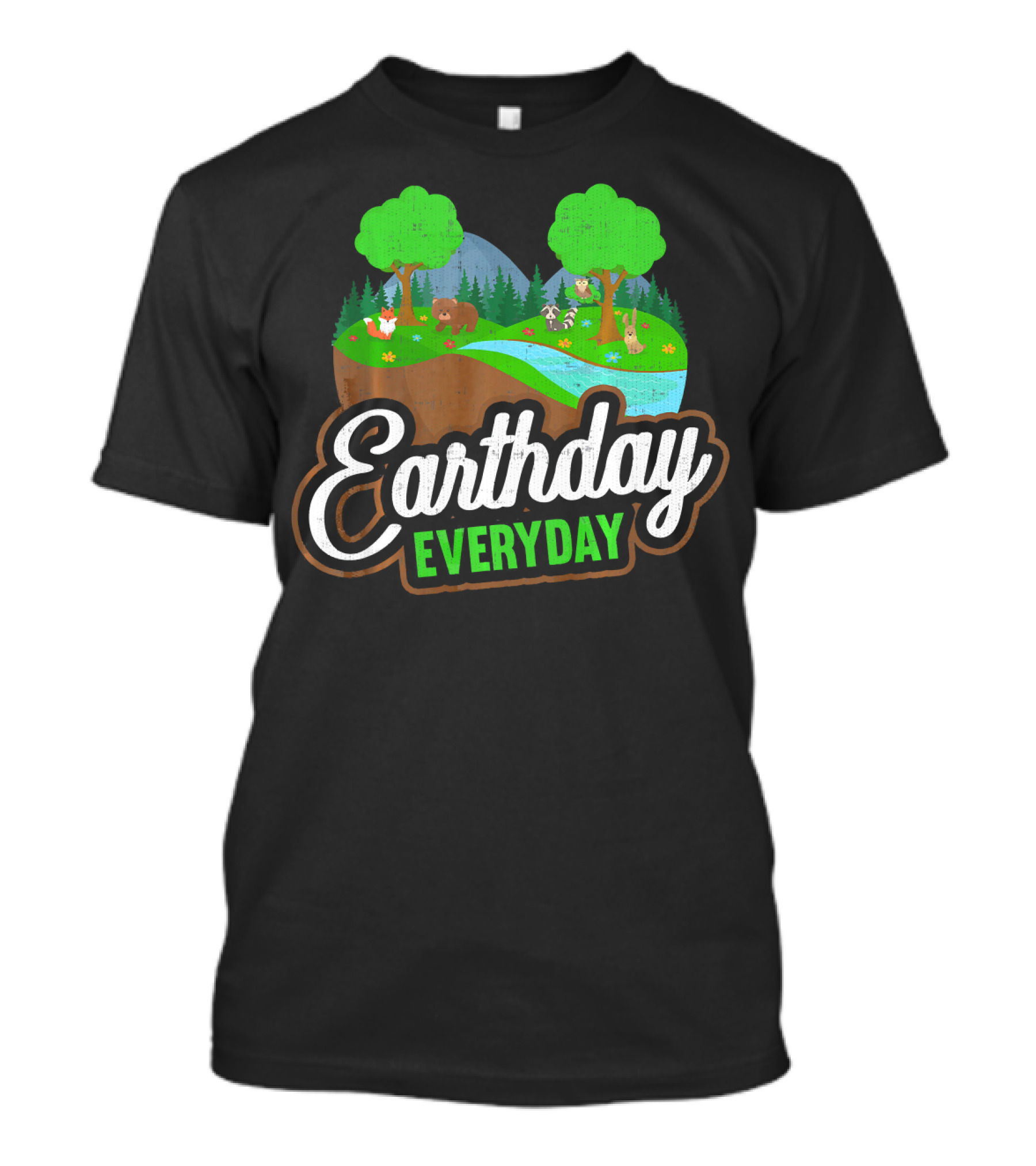 Earth Day Every Day Conservation Wildlife Nature Scene T-Shirt