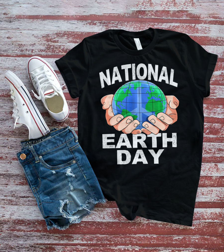 National Earth Day Nature Hands Holding Globe April T-Shirt