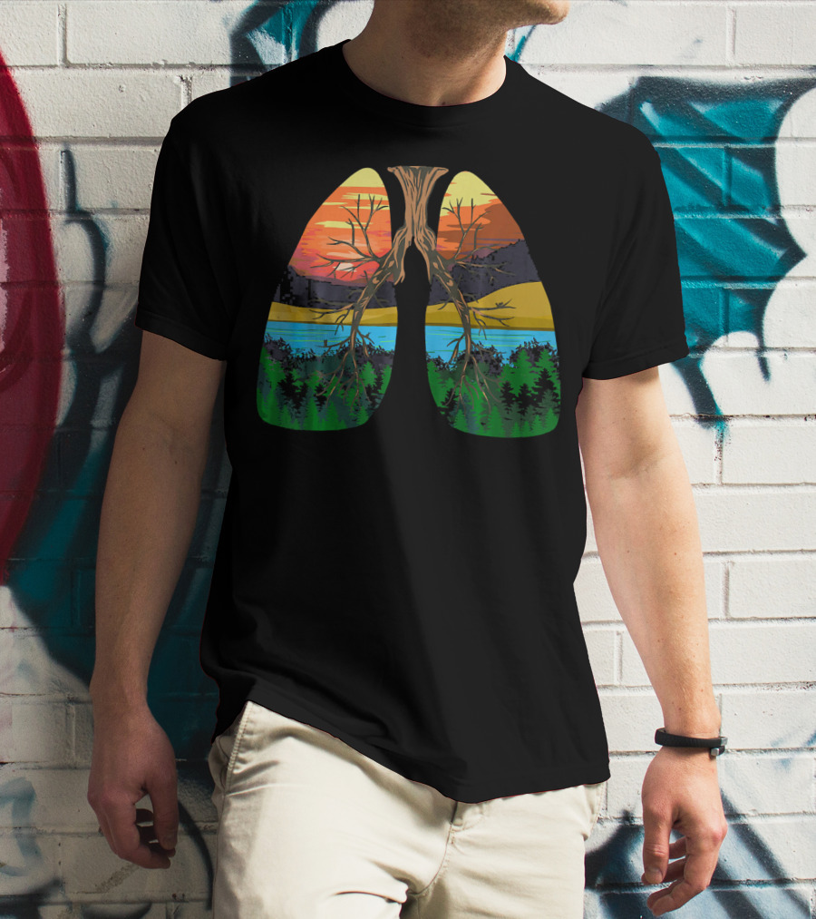 Lungs Of Nature With Forest Landscape For Earth Day Environment T-Shirt