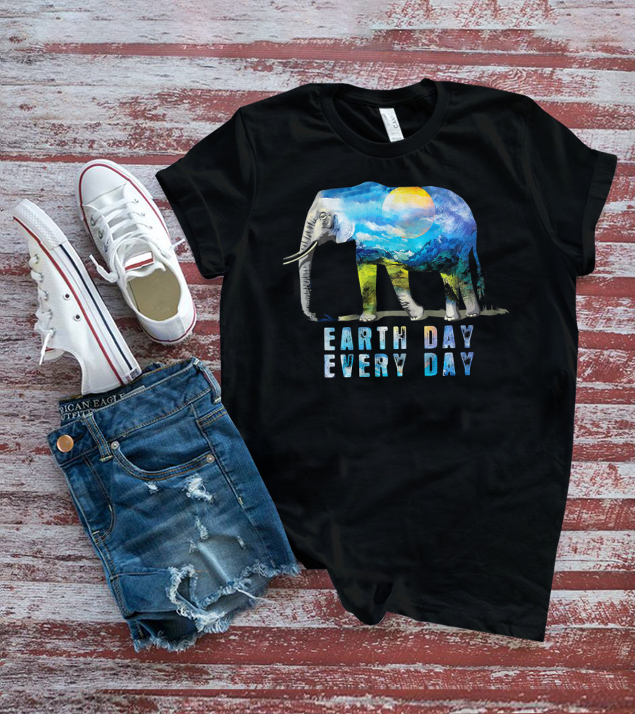 Earth Day Every Day Elephant Love T-Shirt