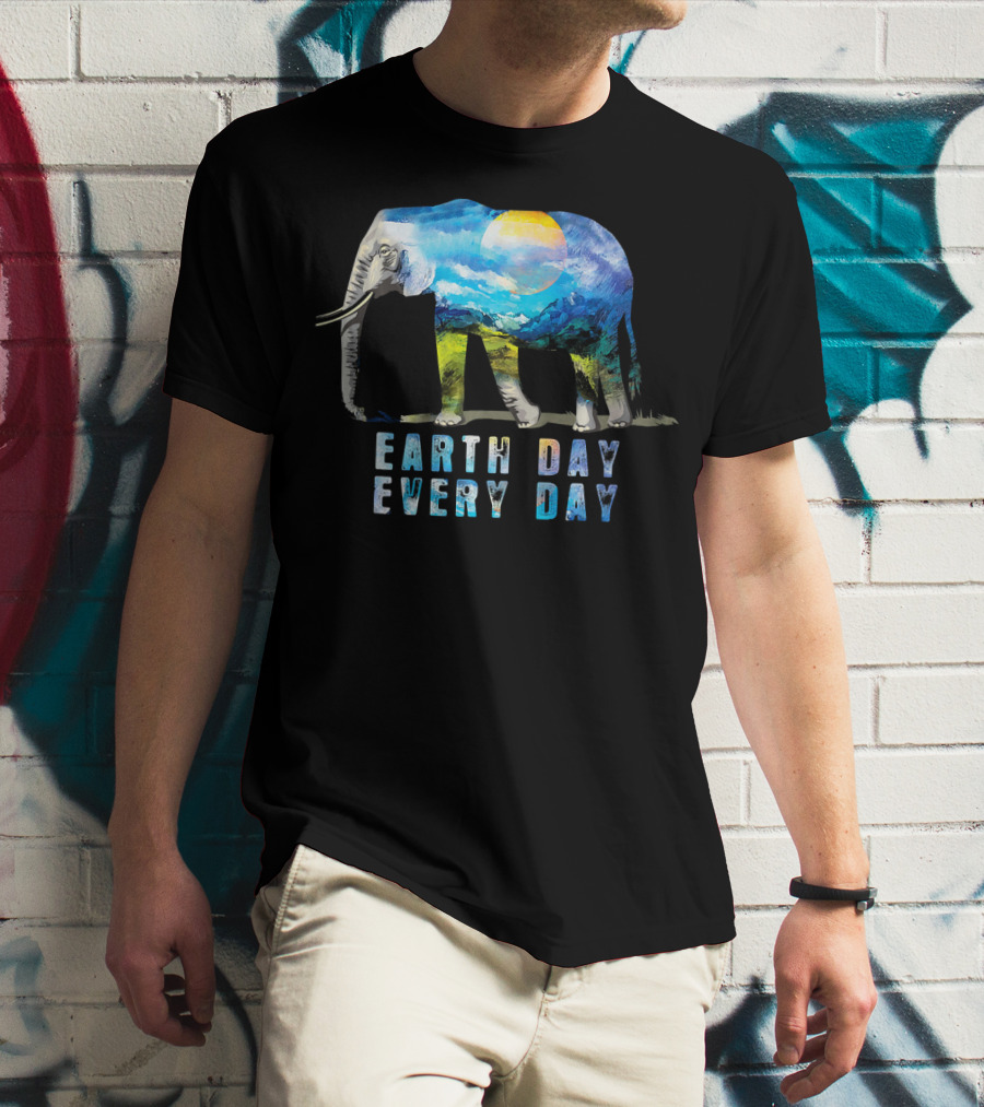 Earth Day Every Day Elephant Love T-Shirt