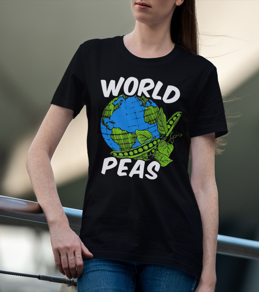 World Peas Pun Funny Peace On Earth T-Shirt