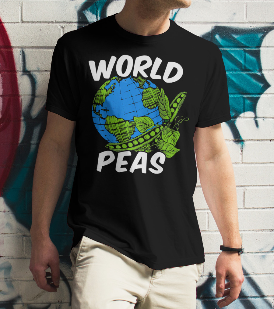 World Peas Pun Funny Peace On Earth T-Shirt