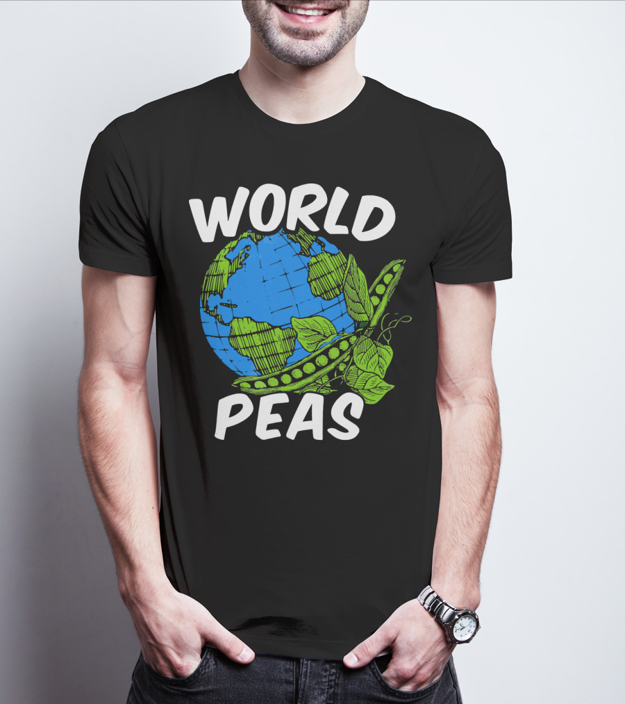 World Peas Pun Funny Peace On Earth T-Shirt