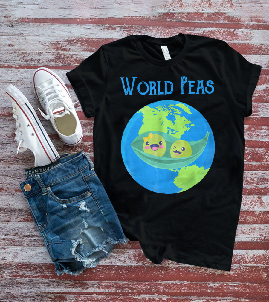 World Peas Give Peas A Chance Earth Peapod T-Shirt