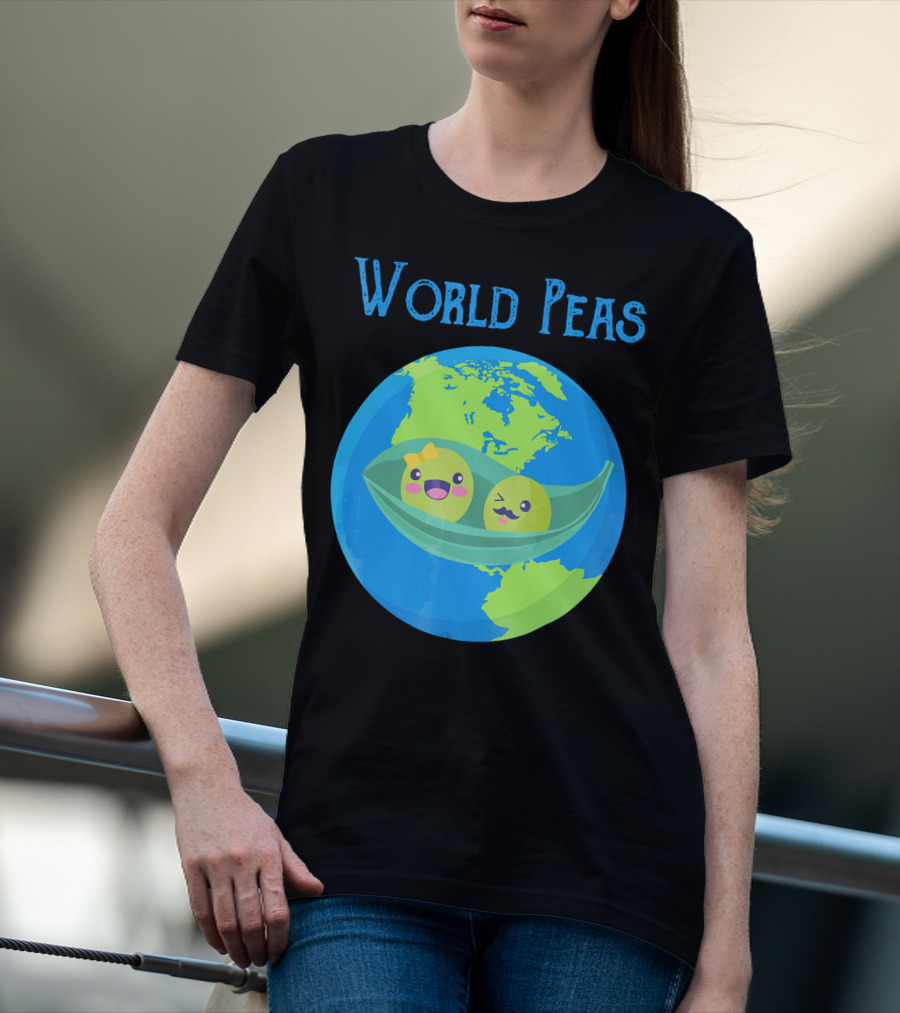 World Peas Give Peas A Chance Earth Peapod T-Shirt