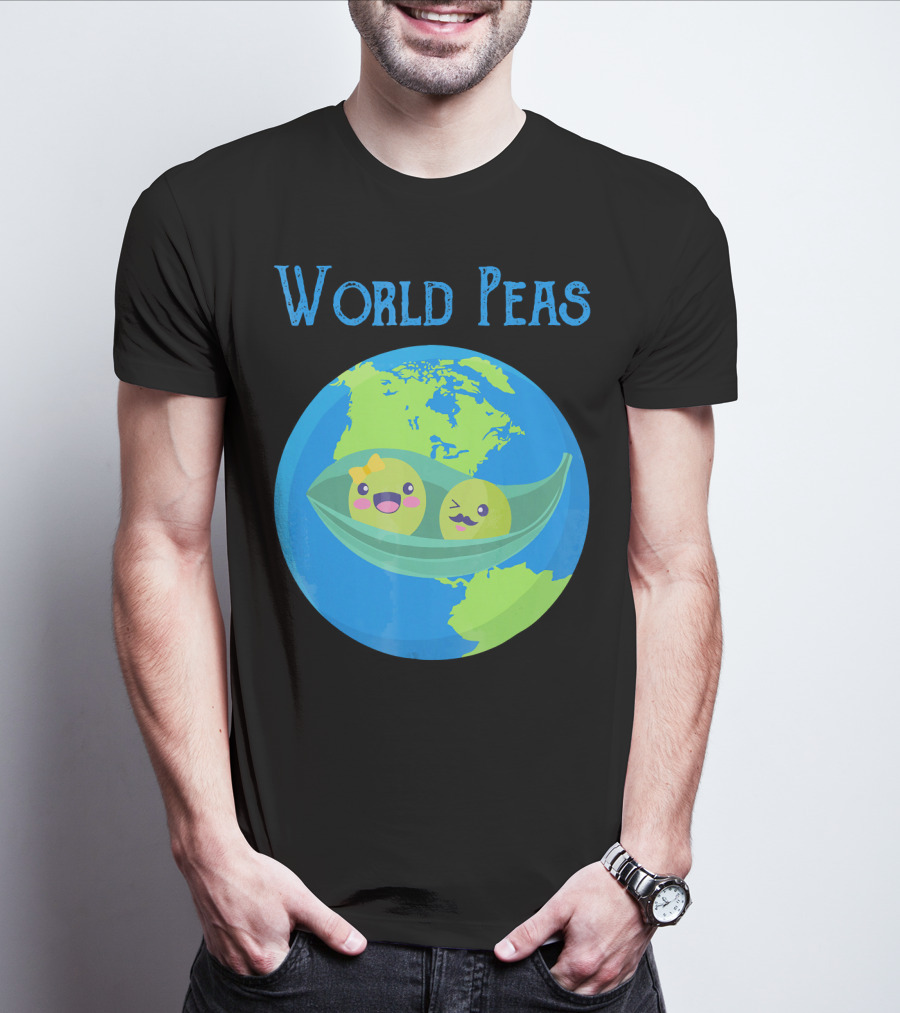 World Peas Give Peas A Chance Earth Peapod T-Shirt