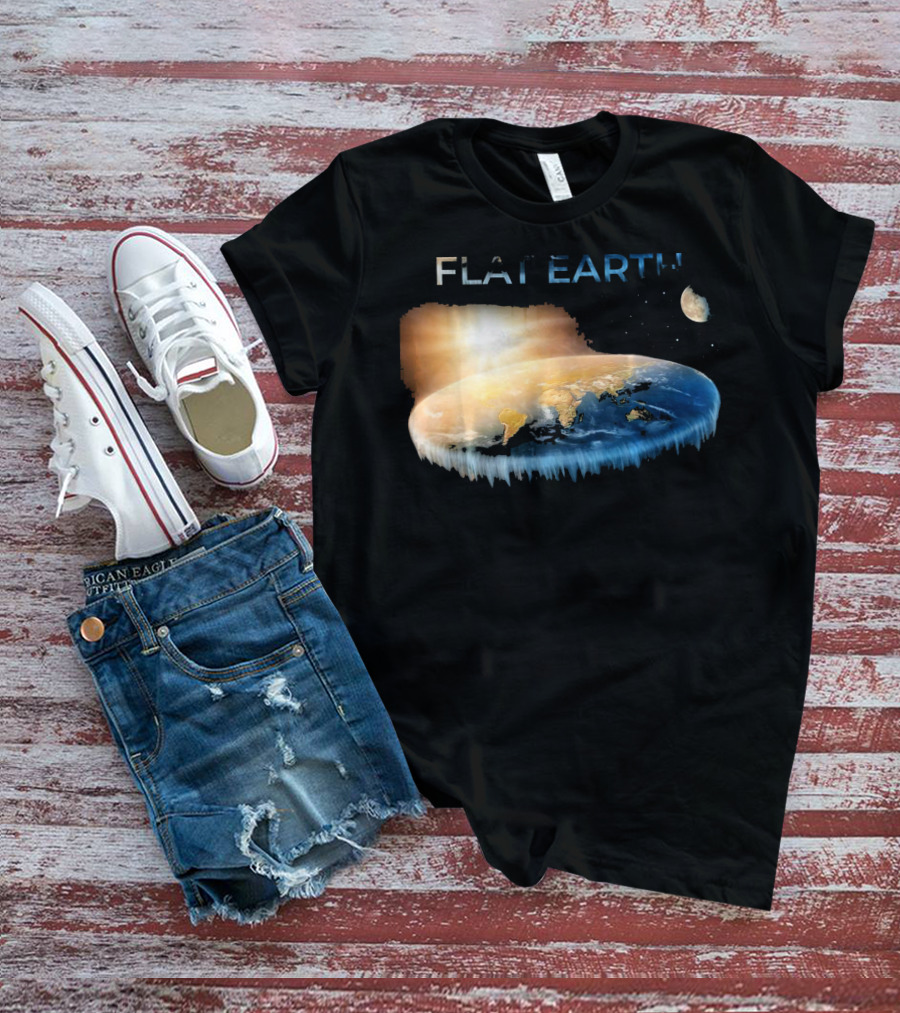 Flat Earth Dome Map With Sun And Moon T-Shirt