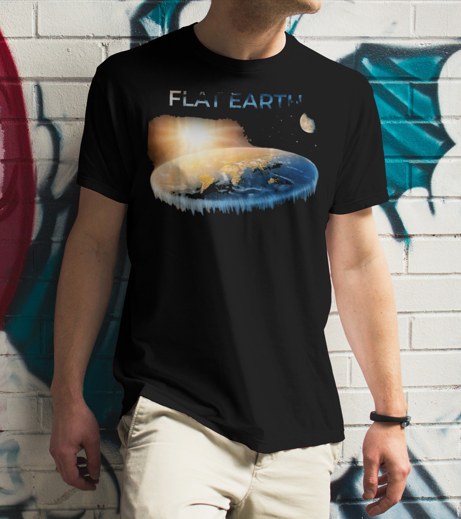 Flat Earth Dome Map With Sun And Moon T-Shirt