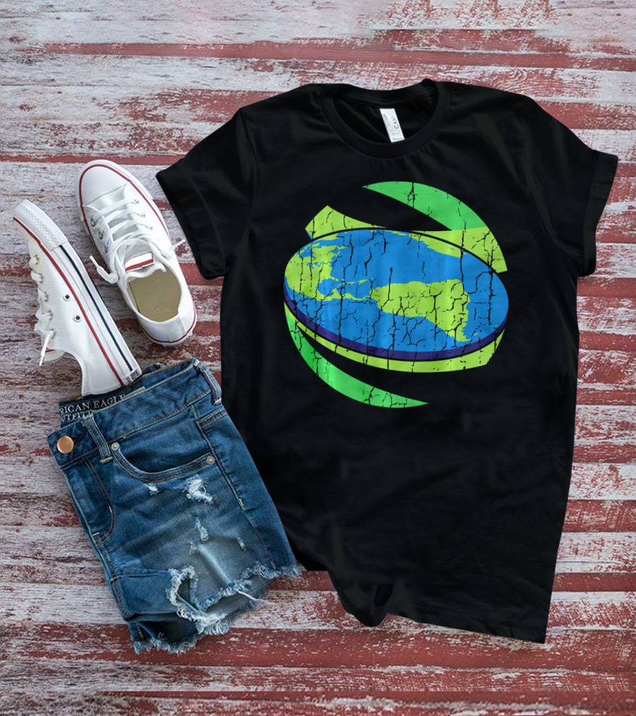Flat Earth Flat Earther Planet Cracked Globe T-Shirt