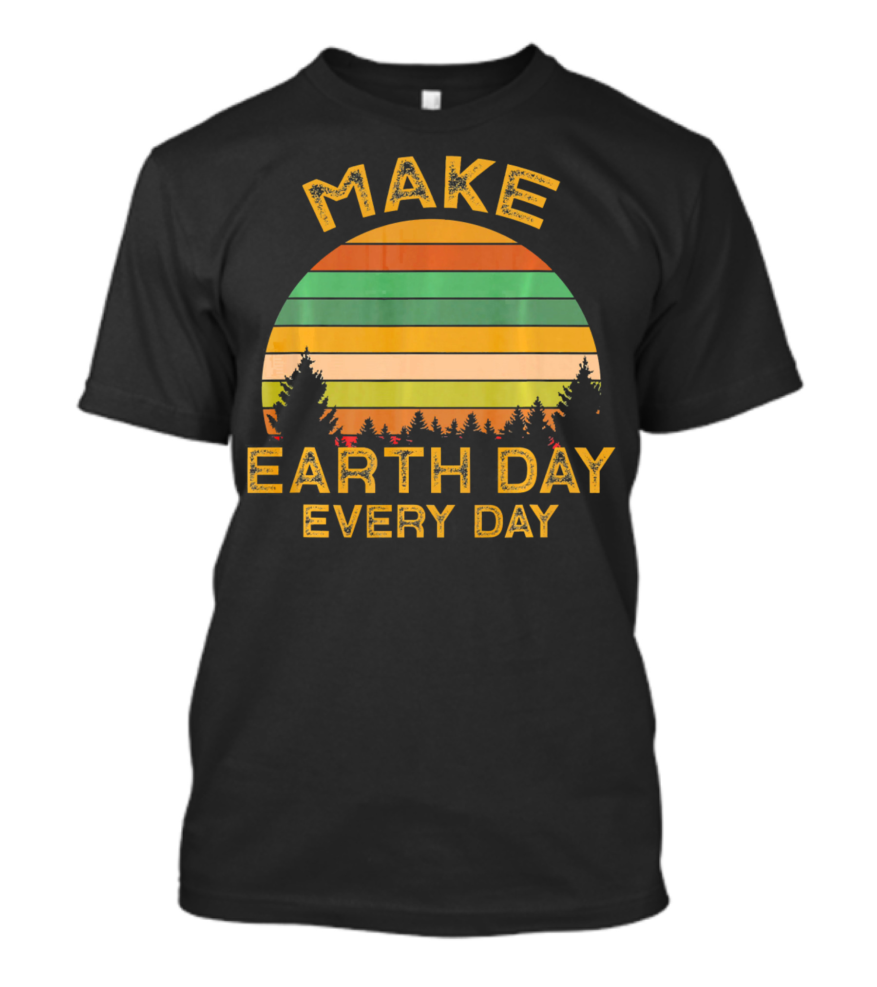 Make Earth Day Every Day Sunset Forest T-Shirt