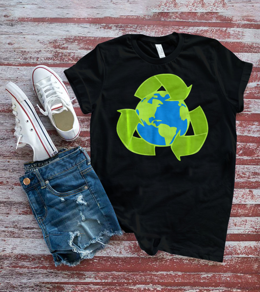 Planet Earth Recycle Symbol Env Eco-Friendly T-Shirt